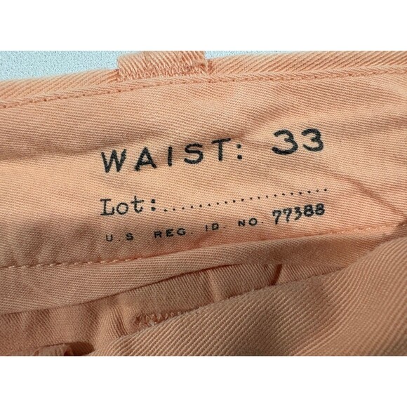 J. Crew Stanton Mens Peach Chino Shorts Sz 33 x 9 Khaki Twill 5 Pocket Zip Front - Picture 7 of 13